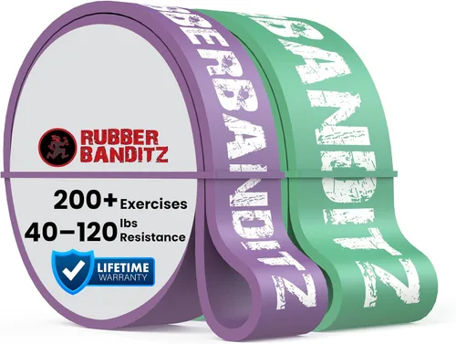 Vista 7 de Rubberbanditz Combo Pull Up Assist Bands Heavy Duty Resistance Exercise Bands for Powerlifting, Mobility, and Stretching Resistance Bands for