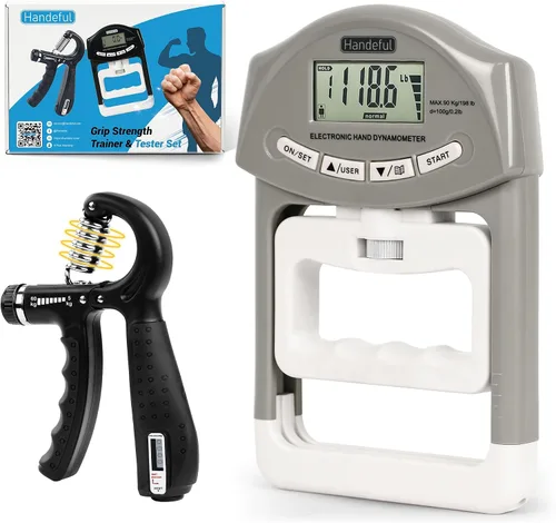 Vista 8 de Grip Strength Tester Trainer - Dynamometer Handgrip Measurer Meter, Handheld Strengthener Exerciser for Sports, School, and Home Use
