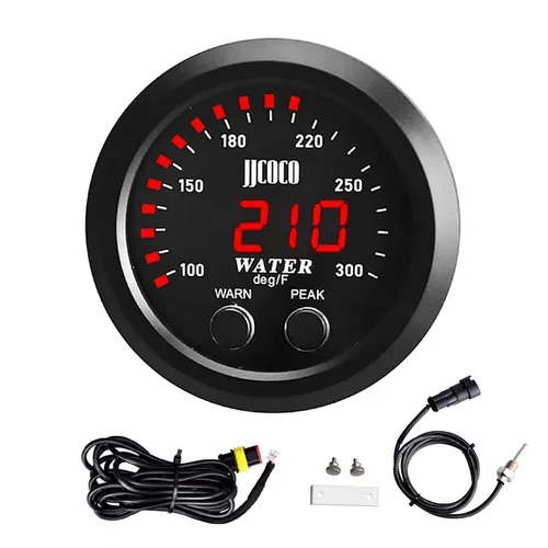Vista 18 de Universal 52mm Medidor de Temperatura de Agua 0-300F (-17~187C) Electrónico LED Digital Azul DC12V para Automóvil con Adaptador de Sensor