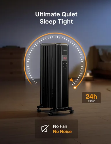 Vista 4 de PELONIS Calentador de Radiador Lleno de Aceite para Uso en Interiores Habitación Grande con Control Remoto, Calentador de Espacio Eléctrico