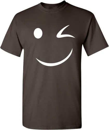 Vista 18 de Camiseta divertida con diseño de cara sonriente con texto en inglés «Happy Wink»