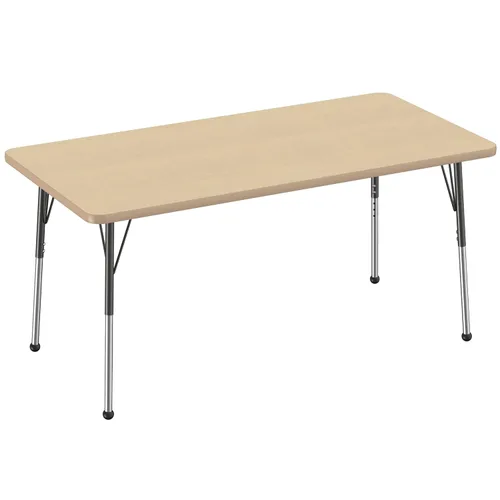 Vista 29 de FDP - Mesa rectangular para actividades escolares y de oficina (24 x 36 pulgadas), patas estándar con deslizadores giratorios, altura ajustable