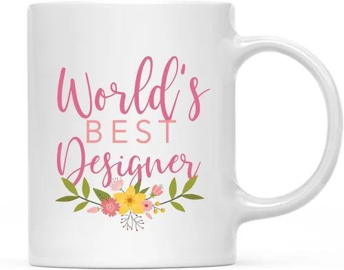 Vista 95 de Andaz Press Taza de café de 11 oz, regalo de broma de la mejor abbuela del mundo, diseño floral, paquete de 1
