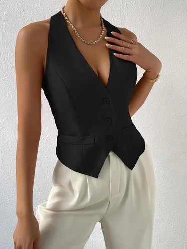 Vista 3 de Verdusa Chaleco sin mangas con cuello en V para mujer