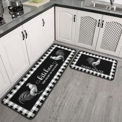 Vista 50 de Mloabuc® Tapete decorativo de flores, tapetes de cocina de arpillera de arpillera para mujer, accesorios de cocina para exteriores, 17 x 30 pulgadas