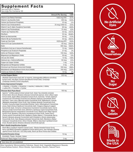 Vista 7 de Force Factor Multivitamínico Test X180, multivitamínico de apoyo de testosterona para hombres con más de 50 ingredientes nutricionales y 13