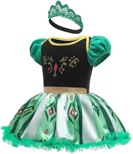 Vista 3 de Dressy Daisy Mameluco de princesa para bebé niña, disfraz para Halloween y cumpleaños con diadema