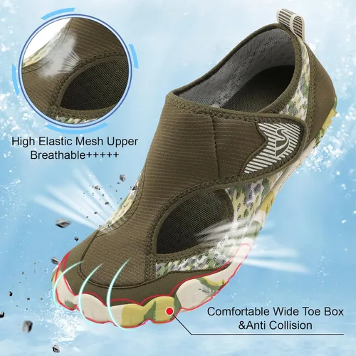 Vista 4 de Spesoul Zapatos de agua para mujer y hombre, zapatos acuáticos de secado rápido para piscina, senderismo, entrenamiento, deportes acuáticos al aire