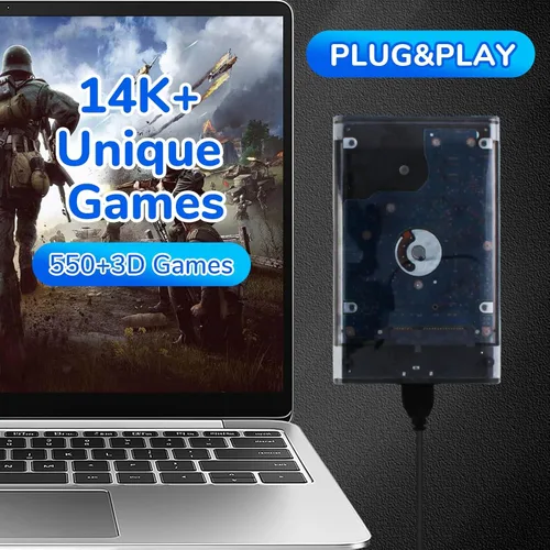 Vista 3 de Consola de Juego Portátil Retro Emulador de Juego Batocera v40 500GB Sistema de Juego Plug & Play Incorporado-14.5K+ Juegos 550+ 3D Sin Duplicados