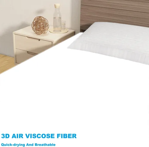 Vista 2 de WINGLAM Protector de colchón impermeable tamaño King, tela de aire 3D, sin ruido, refrescante y transpirable, lavable a máquina, con bolsillo