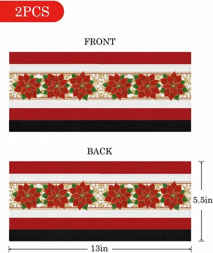 Vista 7 de Juego de 2 fundas navideñas para manijas de puerta de refrigerador, lavavajillas, microondas, horno, nevera, estufa, electrodomésticos, accesorios