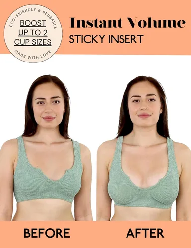 Vista 3 de Almohadillas de Sujetador Adhesivas de Doble Cara Insertos Volumen Ultra Instantáneo Push Up Sujetador Adhesivo para Mujeres Trajes de Baño Bikinis