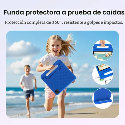 Vista 5 de ApoloSignage 2025 Tablet Android 15 para niños, pantalla HD de 10 pulgadas, procesador Octa-Core, 8 GB RAM, 64 GB ROM (expandible a 1 TB), con Azul