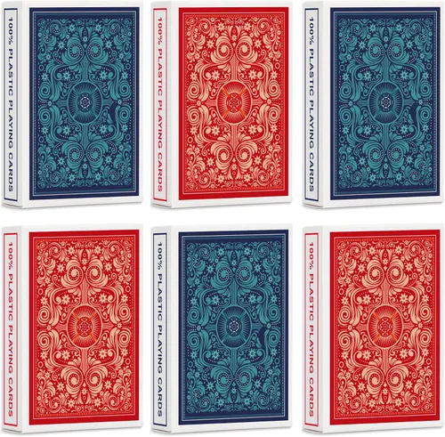 Vista 9 de Cartas de Juego de Plástico Impermeables 2 Paquetes, Mazos de Cartas de Póquer para Adultos, Tamaño Póquer Índice Regular, Adecuadas para Varios