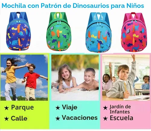 Vista 7 de DB Mini mochila de dinosaurio para niños pequeños con correa, arnés para niños y bebés (azul oscuro)