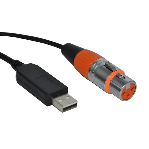 Vista 4 de RS485 DMX512 TO USB XLR 3PIN 3P DMX FEMALE CONTROLLER KABLE(1m,Color A)