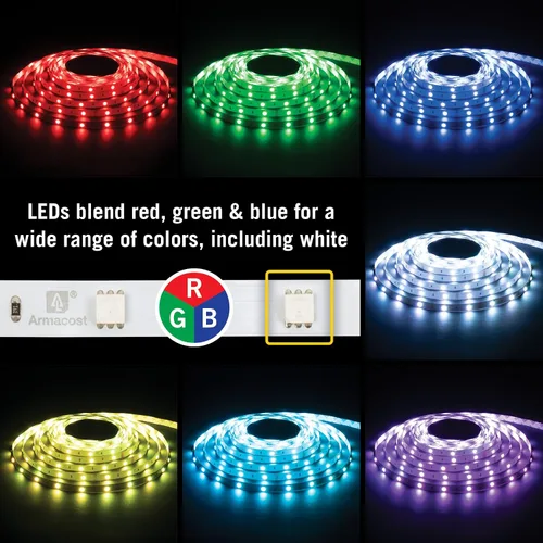 Vista 4 de Armacost Lighting Cinta de luz LED multicolor RibbonFlex Home 613210, 30 LEDs/metro, 8.2 pies (8.2 ft)