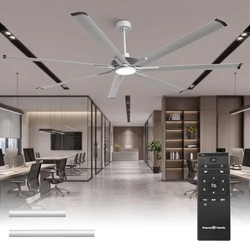 Vista 15 de Ventiladores de techo con luces y control remoto, ventilador de techo industrial negro de 75 pulgadas