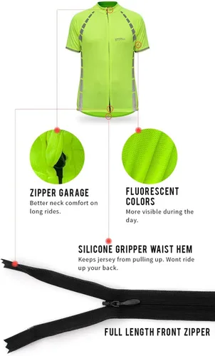 Vista 3 de Camiseta de ciclismo de alta visibilidad - Reflectante Hi-Viz Ciclismo Camisa Hombres y Mujeres