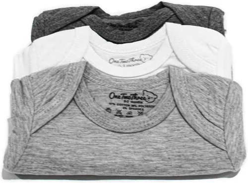 Vista 3 de 123 Bear - Mamelucos unisex de manga corta de algodón y spandex para bebé niño y niña
