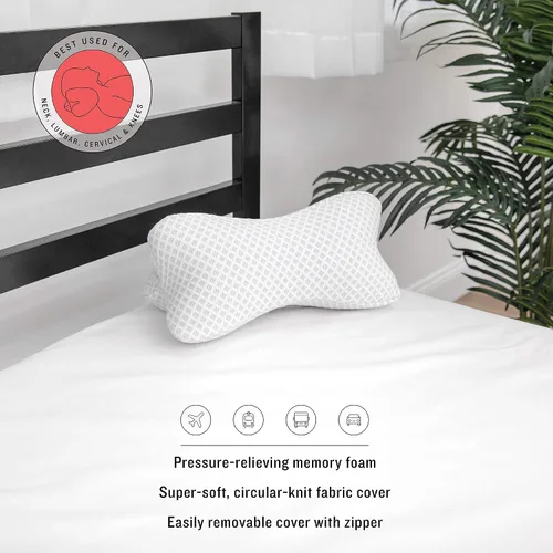 Vista 4 de Soft-Tex - 21005 Almohada de espuma viscoelástica de hueso, tamaño único, color blanco