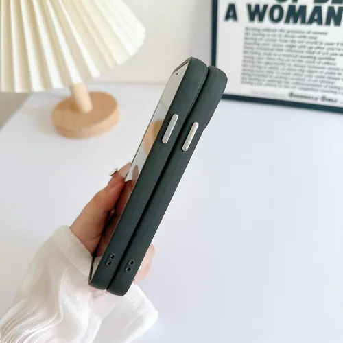 Vista 5 de Funda diseñada para iPhone 11, marco galvanizado, bonita funda para mujeres, hombres y niñas, piel sintética color negro beige TPU protectora a