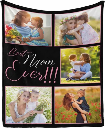Vista 16 de InterestPrint Manta con foto, regalos personalizados para mamá, manta de collage de fotos personalizada para mamá de hija e hijo para cumpleaños