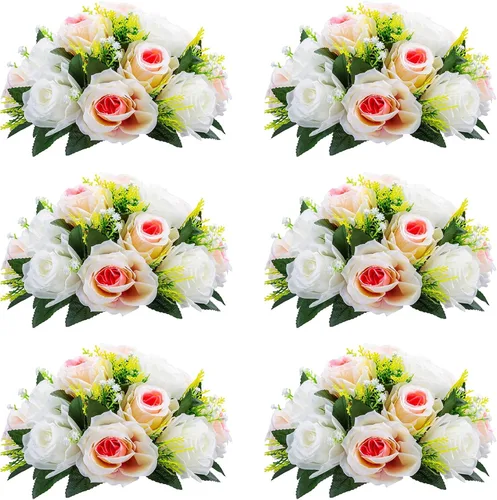Vista 77 de NUPTIO Rosas Artificiales Negras Flores: Ramo de Flores Falsas Decoraciones de Halloween - 15 Cabezas Centros de Mesa de Rosas Artificiales con Base