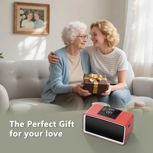 Vista 6 de Reproductor MP3 simple con botones grandes y fácil operación, reproductor de música ideal para ancianos, personas con discapacidad auditiva