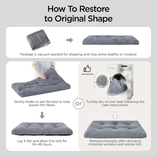 Vista 7 de Bedsure Cama lavable para perros de gran tamaño, forro polar de burbujas Gris