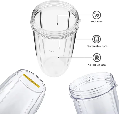 Vista 3 de Taza mezcladora de 18 oz para NutriBullet, taza de repuesto compatible con NutriBullet y NutriBullet Pro 600W/900W todos los modelos