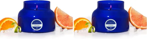 Vista 18 de Capri Blue Volcano Velas perfumadas – Velas en tarro de cristal de lujo para el hogar perfumadas con frutas tropicales y cítricos azucarados, mezcla