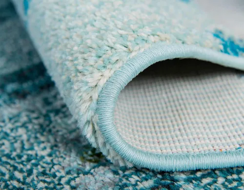 Vista 6 de Alfombra moderna Positano de estilo costero de Loom, Polipropileno, Azul claro