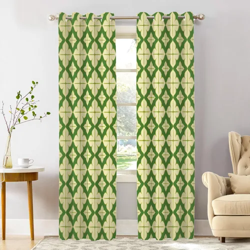 Vista 73 de Shrahala Art Nouveau Floral Pattern Blackout Curtain Tiers, Delicate Vine and Flower Design Kitchen Valance Light Blocking Tier Drapes with Rod