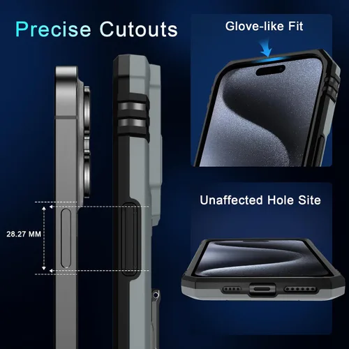 Vista 183 de DEERLAMN Funda para iPhone Xs Max con funda deslizante para cámara + protector de pantalla, soporte giratorio de anillo de grado militar a prueba