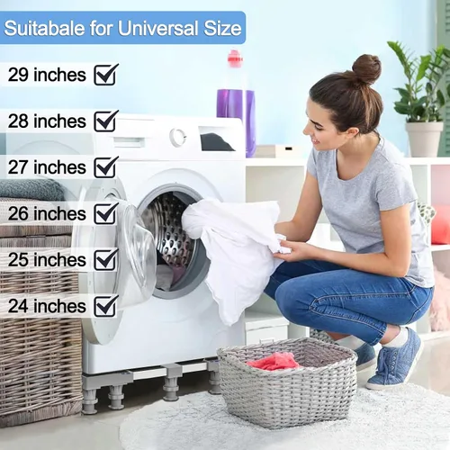 Vista 5 de Mini soporte para nevera, pedestal de lavandería de 29 pulgadas, ajuste universal, pedestal para lavadora Soporte ajustable para lavadora