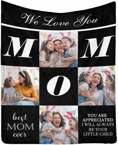 Vista 25 de InterestPrint Regalos personalizados para mamá, manta personalizada con fotos y fotos familiares, regalos de cumpleaños para el día de la madre