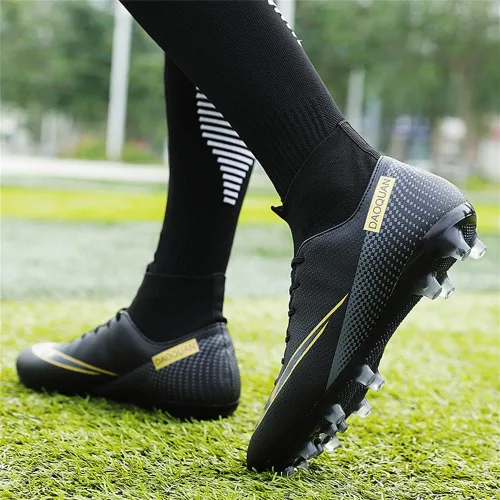 Vista 4 de MFSH Unisex-Cleats Soccer Shoes for Big Boy Fgag High-top Spikes Football Shoes for Younth Professional Training Turf Indoor Ankle Boots Athletic