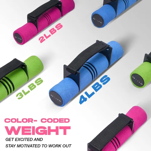 Vista 5 de Yes4All - Juego de pesas ajustables de mano para mancuernas de 2 piezas, perfectas para caminar o ejercicio de viaje para mujeres con correas
