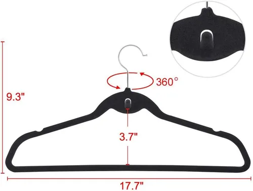 Vista 2 de Yaheetech Perchas de terciopelo antideslizantes en cascada – Resistentes – Perchas para trajes, ahorro de espacio, gancho giratorio de 360°