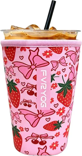 Vista 51 de Reusable Insulated Neoprene Iced Coffee Sleeves for Iced Coffee Cups, Coffee Coolies sleeves for Iced & Hot Drinks