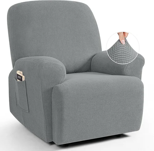 Vista 54 de TAOCOCO Funda reclinable de 4 piezas, funda elástica para sofá reclinable de 4 piezas, funda reclinable con 1 asiento, protector de sofá suave