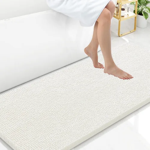 Vista 152 de Arotive Alfombras de baño de felpilla extrasuaves y absorbentes, de 24 x 16 pulgadas, lavables a máquina, parte trasera de goma antideslizante
