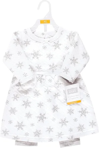 Vista 2 de Hudson Baby Vestido y leggings de algodón acolchados unisex para bebé