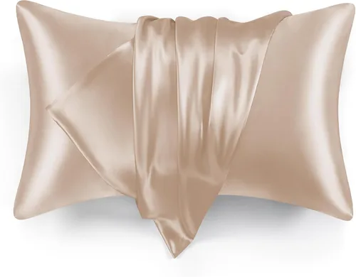Vista 11 de Love's cabin Funda de almohada de satén para cabello y piel, similar a las fundas de almohada de seda, paquete de 2 fundas de almohada