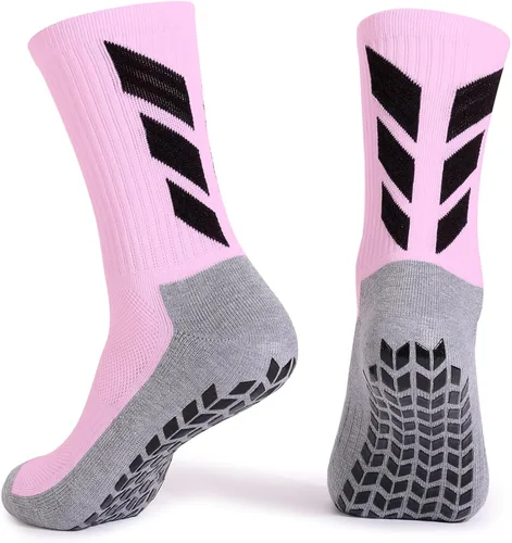 Vista 4 de MENDENG Calcetines antideslizantes de fútbol para hombre, calcetines de hospital antideslizantes para entrenamiento, calcetines atléticos