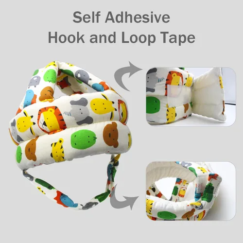Vista 3 de Protector de cabeza de bebé, casco de bebé para gatear, caminar, sin golpes, cabeza de seguridad, gorra protectora ajustable para caminar, jugar