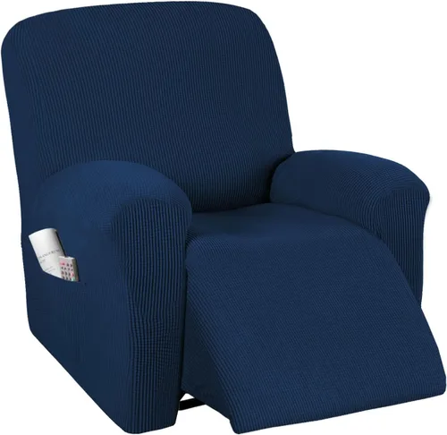 Vista 12 de PrinceDeco Funda para silla reclinable, 1 pieza, funda elástica para silla reclinable, protector de muebles con parte inferior elástica para silla