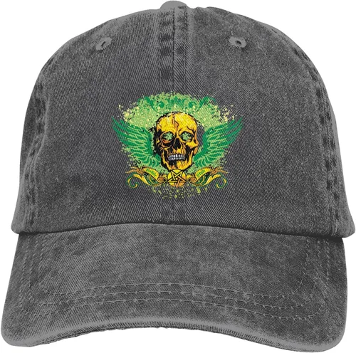 Vista 9 de Cowboy Hat Trendy Hats for Man and Women Djustable Four Season Outdoor Baseball Cap of Hell Skull with Angel Deep Heather