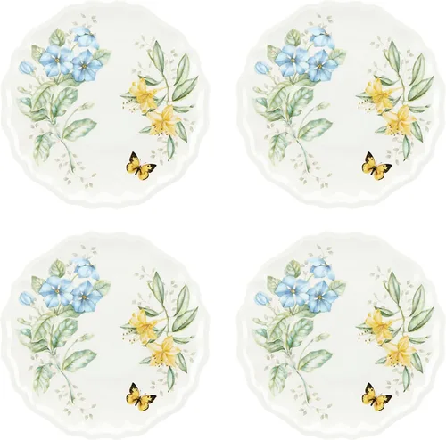 Vista 12 de LENOX Butterfly Meadow: Bandeja de melamina para servir con mango, 1.82 libras, multicolor.